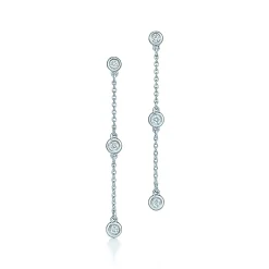Tiffany & Co. Elsa Peretti® Diamonds by the Yard® drop earrings in sterling silver. | ^ Sterling Silver Jewelry|Diamond Jewelry