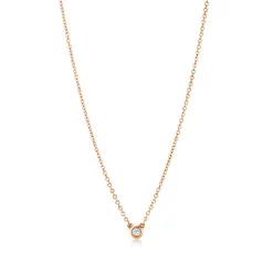 Tiffany & Co. Elsa Peretti® Diamonds by the Yard® pendant in 18k rose gold with a round brilliant diamond. | ^ Necklaces & Pendants|Gifts for Her