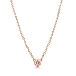 Tiffany & Co. Elsa Peretti® Diamonds by the Yard® pendant in 18k rose gold with a round brilliant diamond. | ^ Necklaces & Pendants|Gifts for Her