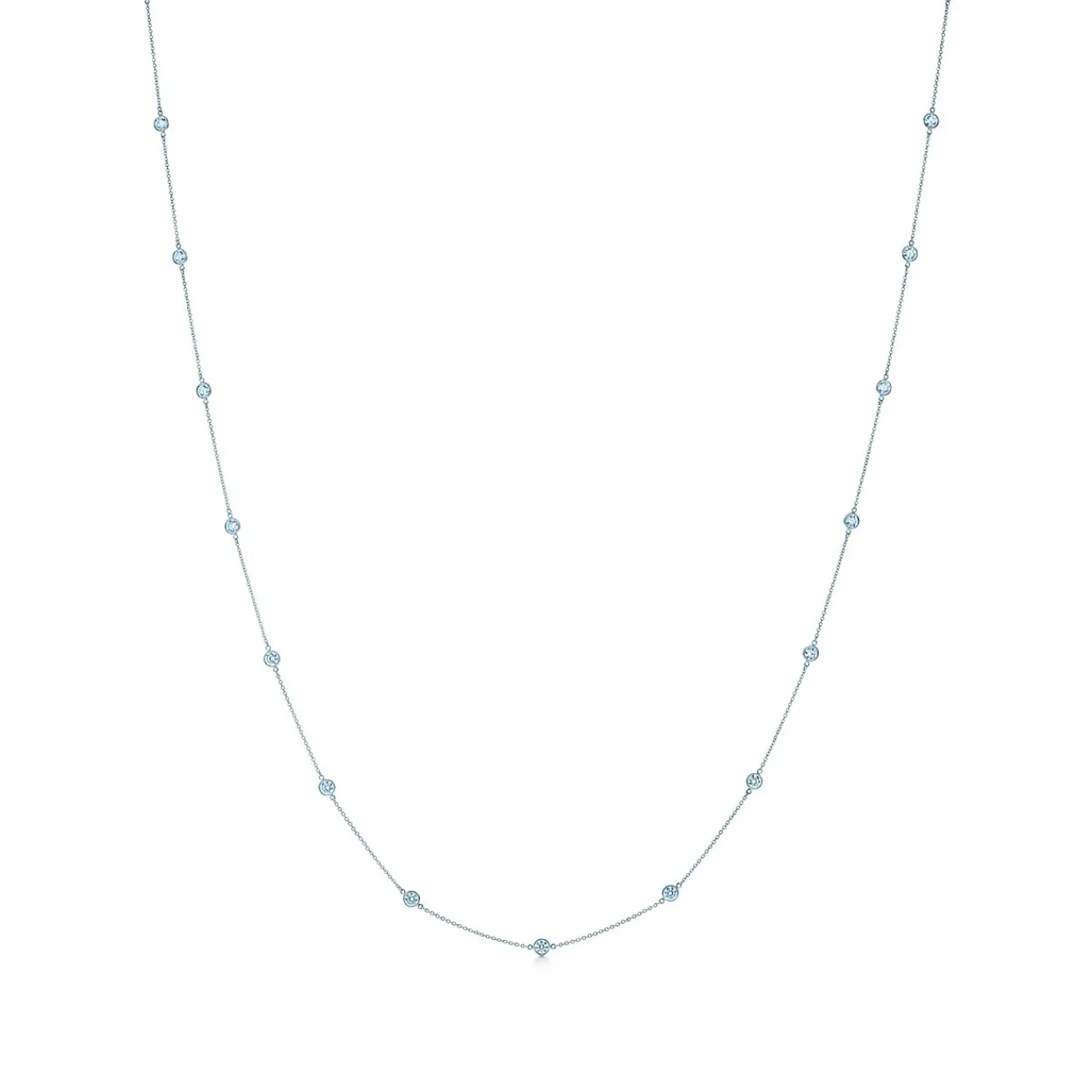 Tiffany & Co. Elsa Peretti® Diamonds by the Yard® necklace in platinum with diamonds. | ^ Necklaces & Pendants|Platinum Jewelry