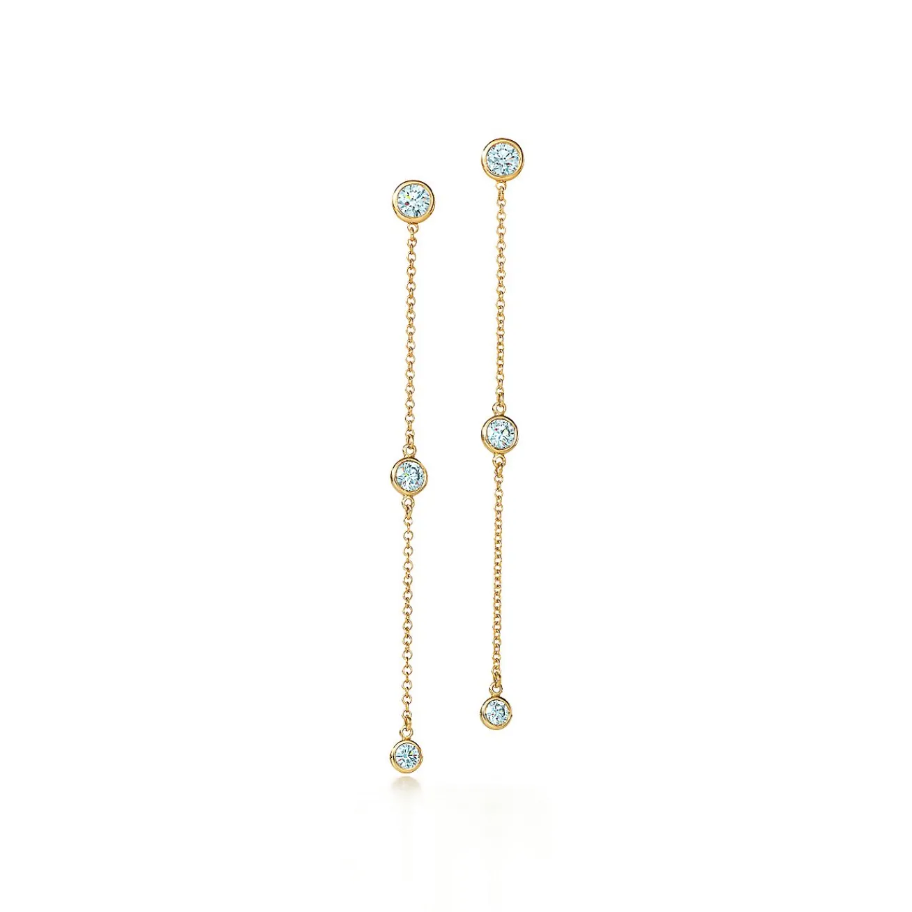 Tiffany & Co. Elsa Peretti® Diamonds by the Yard® drop earrings in 18k gold. | ^ Earrings|Gold Jewelry
