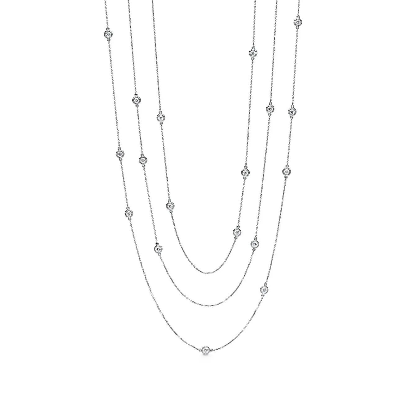Tiffany & Co. Elsa Peretti® Diamonds by the Yard® Sprinkle Necklace in Platinum | ^ Necklaces & Pendants|Platinum Jewelry