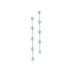 Tiffany & Co. Elsa Peretti® Diamonds by the Yard® drop earrings in platinum. | ^ Earrings|Platinum Jewelry