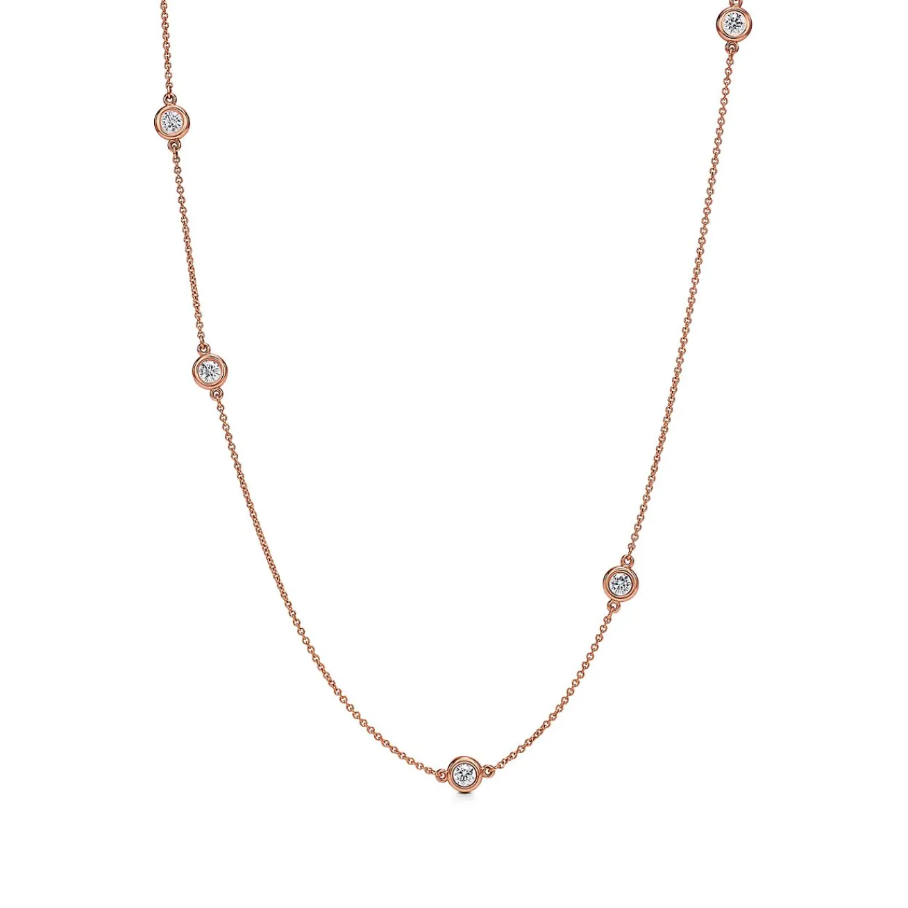 Tiffany & Co. Elsa Peretti® Diamonds by the Yard® Sprinkle Necklace in Rose Gold | ^ Necklaces & Pendants|Rose Gold Jewelry