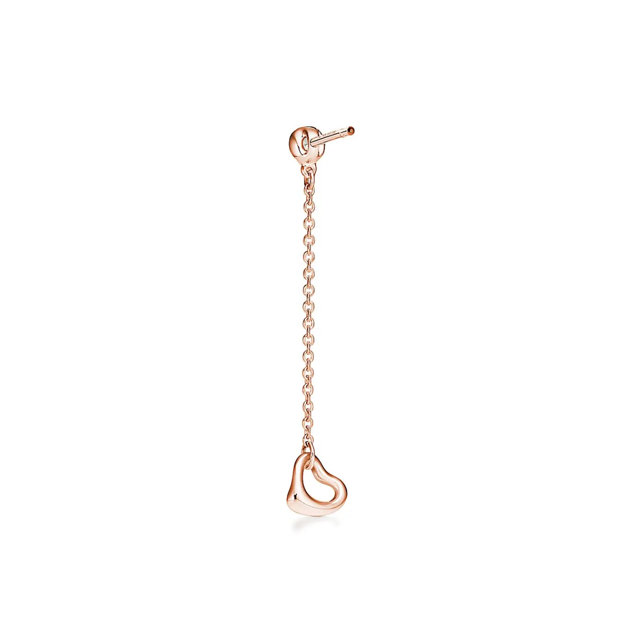 Tiffany & Co. Elsa Peretti® Diamonds by the Yard® Open Heart earrings in 18k rose gold. | ^ Earrings|Rose Gold Jewelry