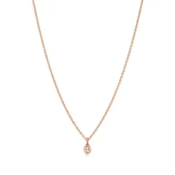 Tiffany & Co. Elsa Peretti® Diamonds by the Yard® pendant in 18k rose gold with a pear-shaped diamond. | ^ Necklaces & Pendants|Rose Gold Jewelry