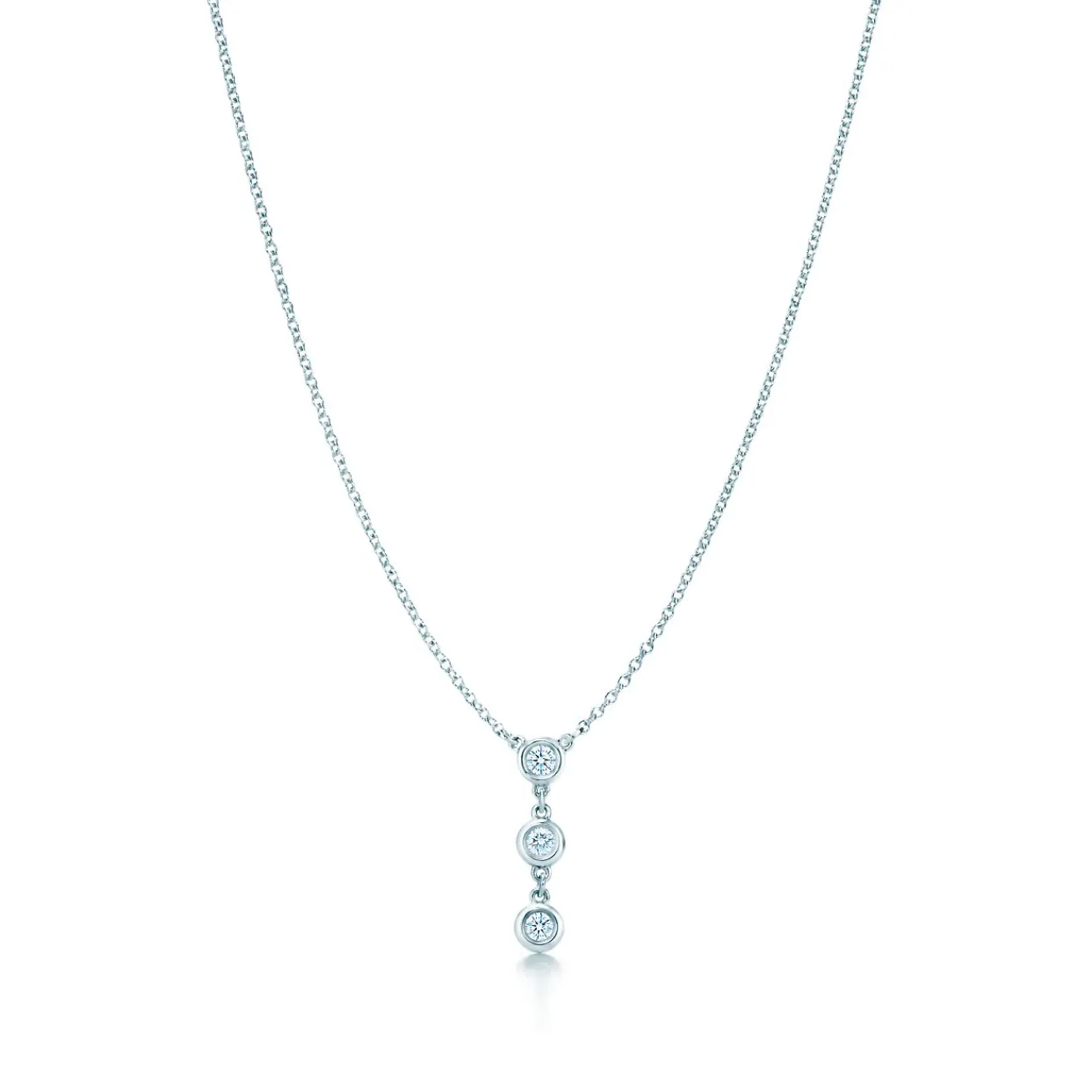 Tiffany & Co. Elsa Peretti® Diamonds by the Yard® drop pendant in sterling silver. | ^ Necklaces & Pendants|Sterling Silver Jewelry
