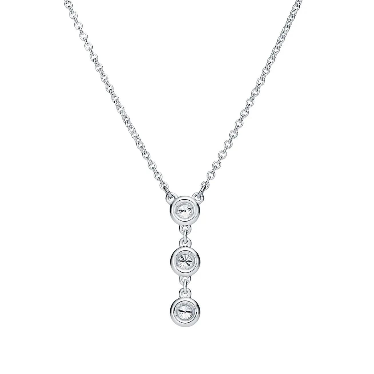 Tiffany & Co. Elsa Peretti® Diamonds by the Yard® drop pendant in sterling silver. | ^ Necklaces & Pendants|Sterling Silver Jewelry
