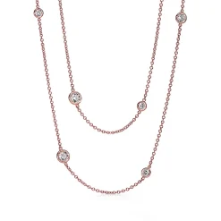 Tiffany & Co. Elsa Peretti® Diamonds by the Yard® Sprinkle Necklace in Rose Gold with Diamonds | ^ Necklaces & Pendants|Rose Gold Jewelry