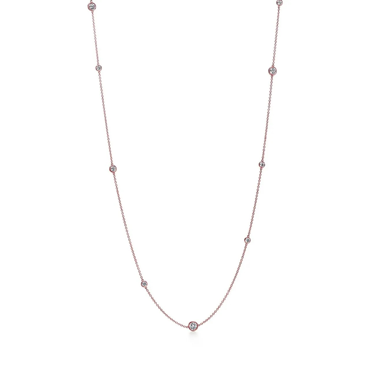 Tiffany & Co. Elsa Peretti® Diamonds by the Yard® Sprinkle Necklace in Rose Gold with Diamonds | ^ Necklaces & Pendants|Rose Gold Jewelry