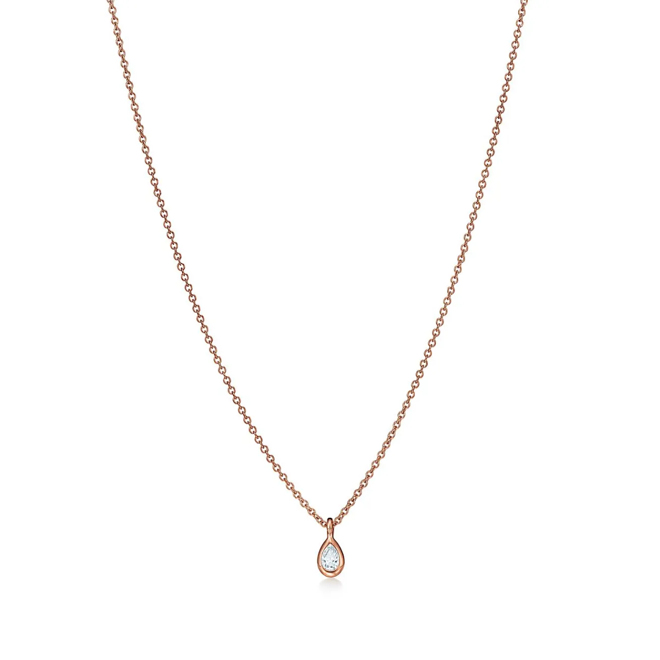 Tiffany & Co. Elsa Peretti® Diamonds by the Yard® pendant in 18k rose gold. | ^ Necklaces & Pendants|Rose Gold Jewelry