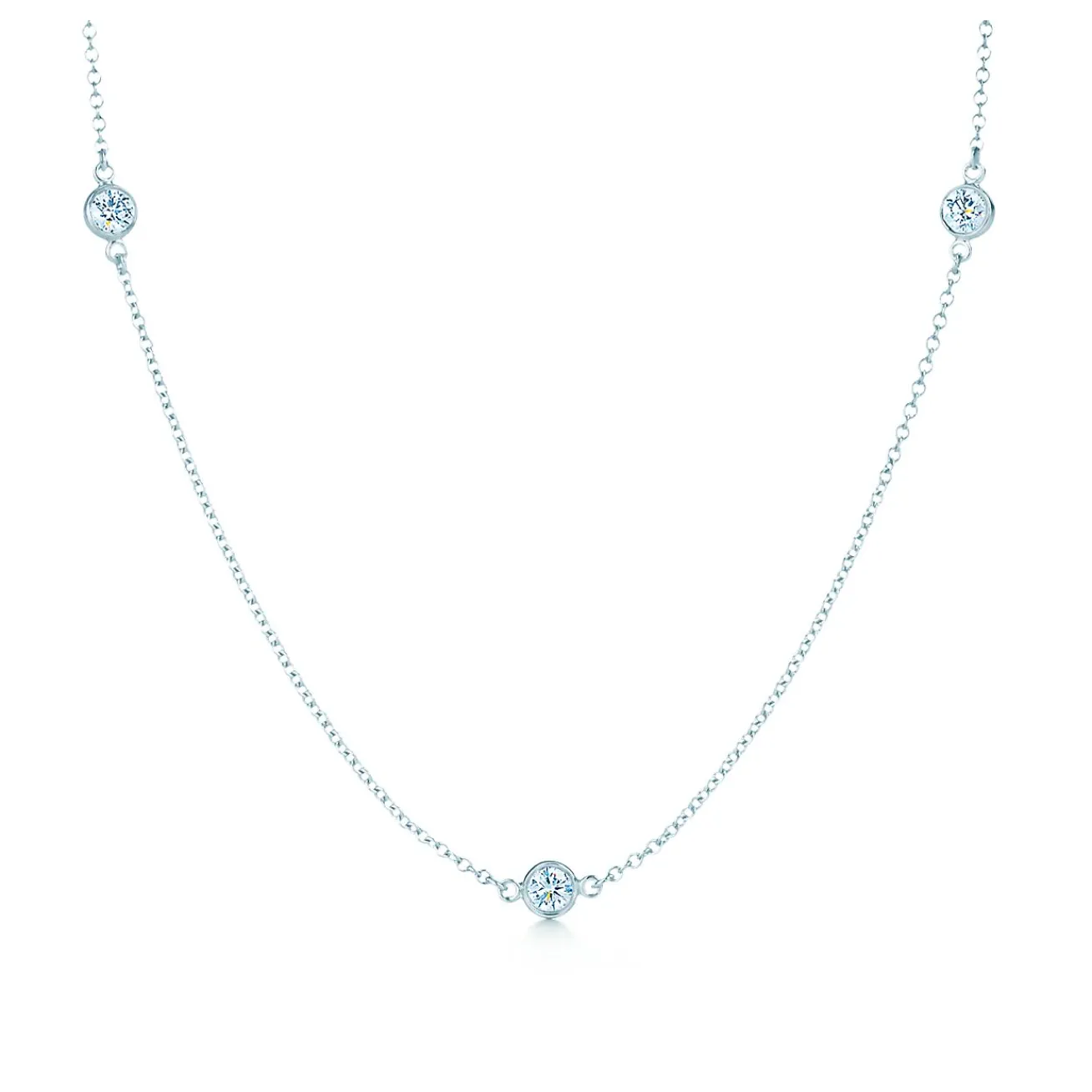 Tiffany & Co. Elsa Peretti® Diamonds by the Yard® necklace in platinum. | ^ Necklaces & Pendants|Platinum Jewelry