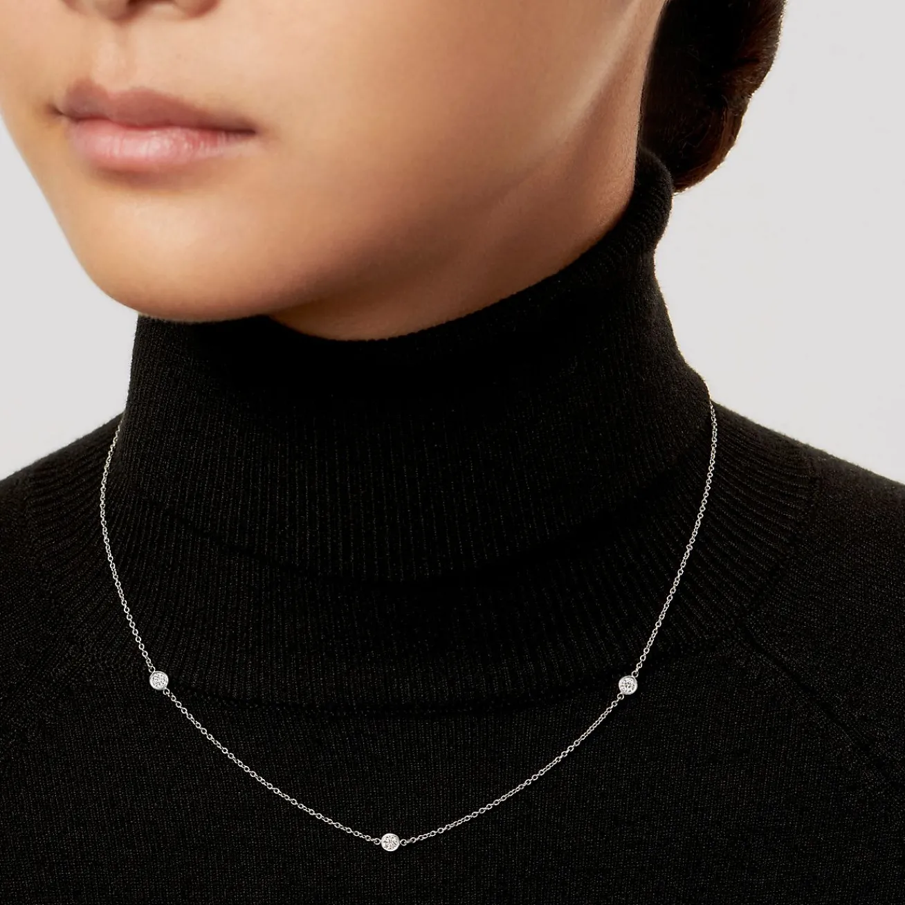 Tiffany & Co. Elsa Peretti® Diamonds by the Yard® necklace in platinum. | ^ Necklaces & Pendants|Platinum Jewelry