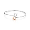 Tiffany & Co. Elsa Peretti® Double Open Heart bangle in silver and 18k rose gold, medium. | ^ Bracelets|Rose Gold Jewelry