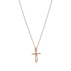 Tiffany & Co. Elsa Peretti® infinity cross pendant in 18k rose gold, small. | ^ Necklaces & Pendants|Rose Gold Jewelry