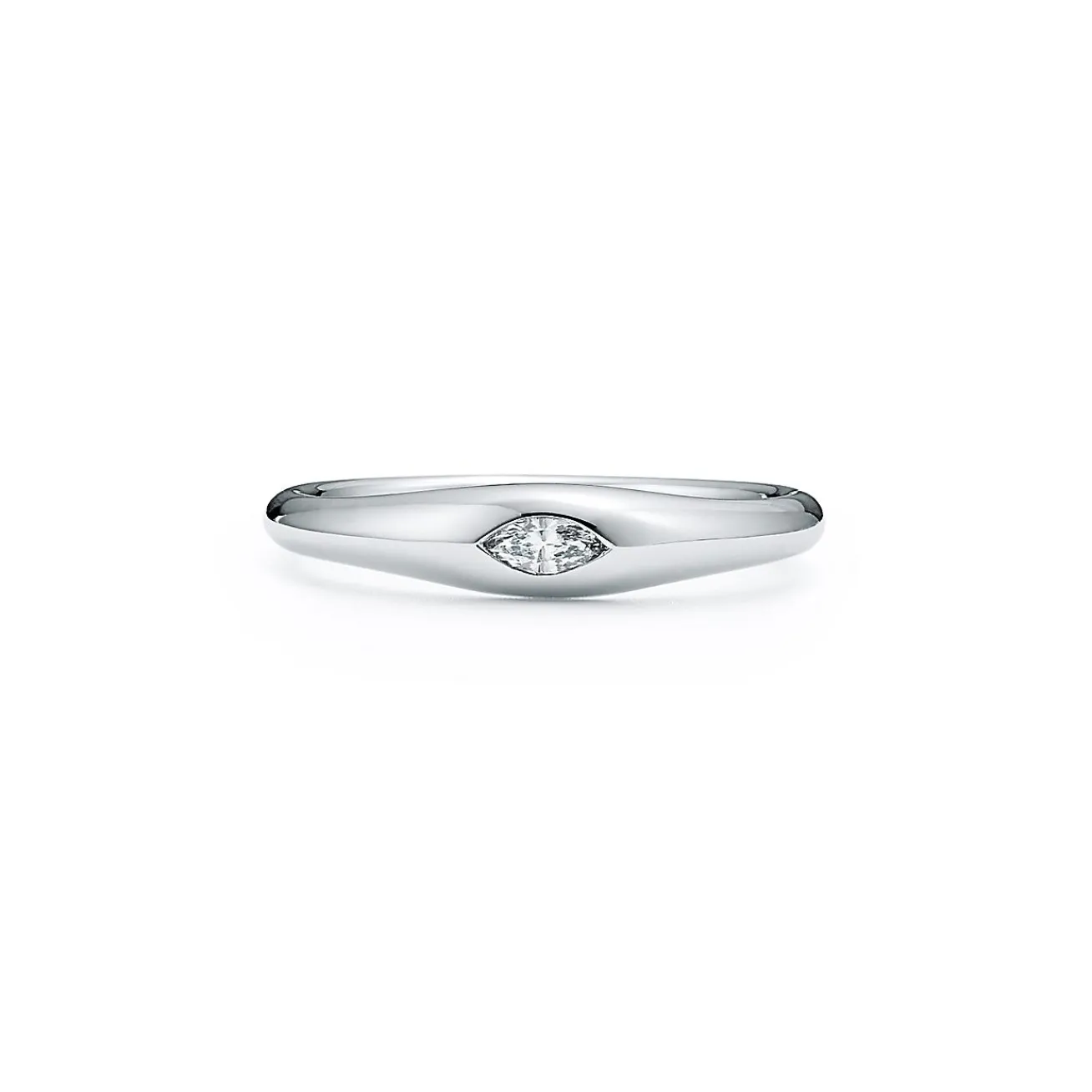Tiffany & Co. Elsa Peretti® marquise band ring in platinum with a diamond. | ^ Rings|Platinum Jewelry