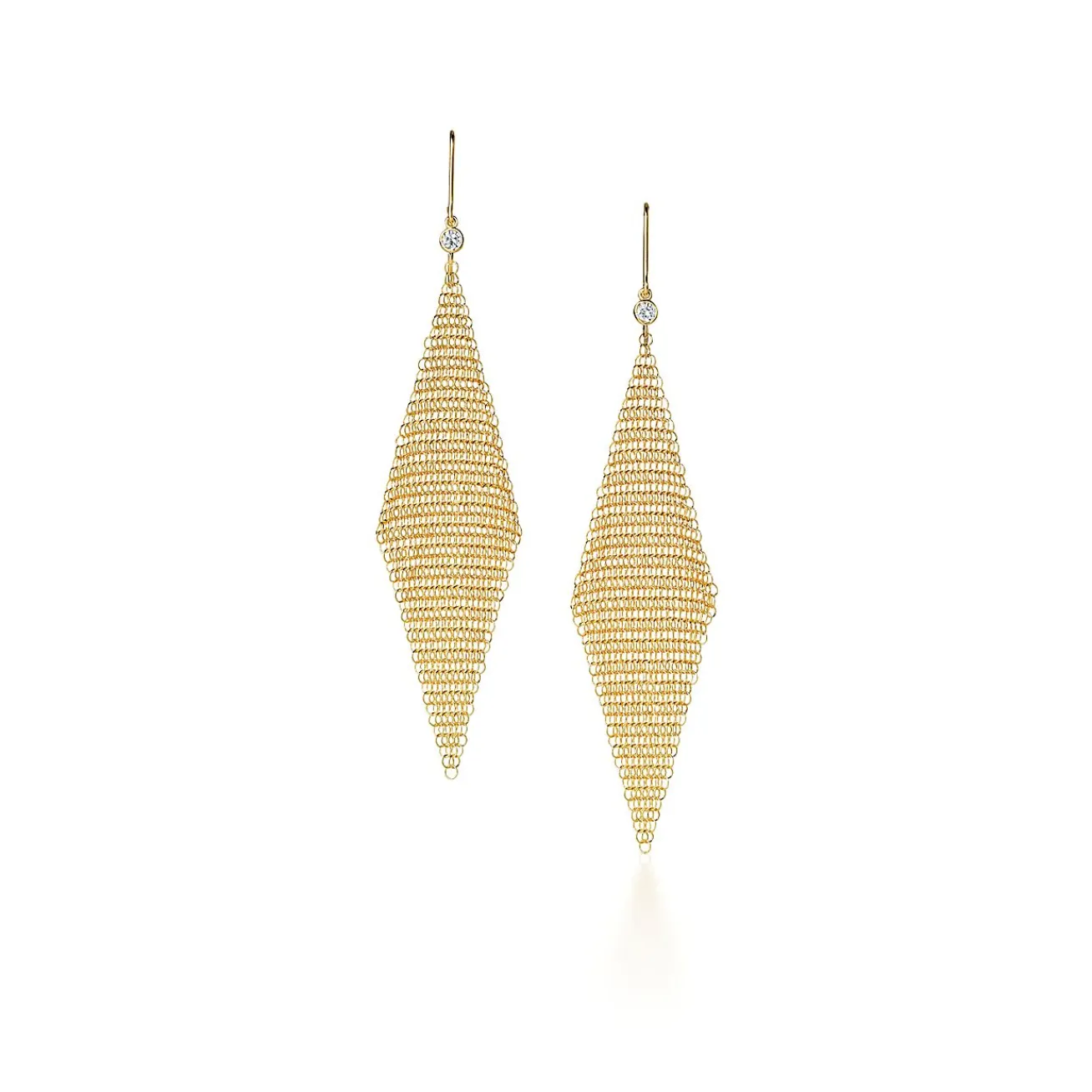 Tiffany & Co. Elsa Peretti® Mesh earrings in 18k gold with diamonds, small. | ^ Earrings|Gold Jewelry