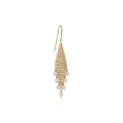 Tiffany & Co. Elsa Peretti® Mesh fringe earrings in 18k gold with freshwater pearls. | ^ Earrings|Gold Jewelry