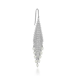 Tiffany & Co. Elsa Peretti® Mesh fringe earrings in sterling silver with freshwater pearls. | ^ Earrings|Sterling Silver Jewelry