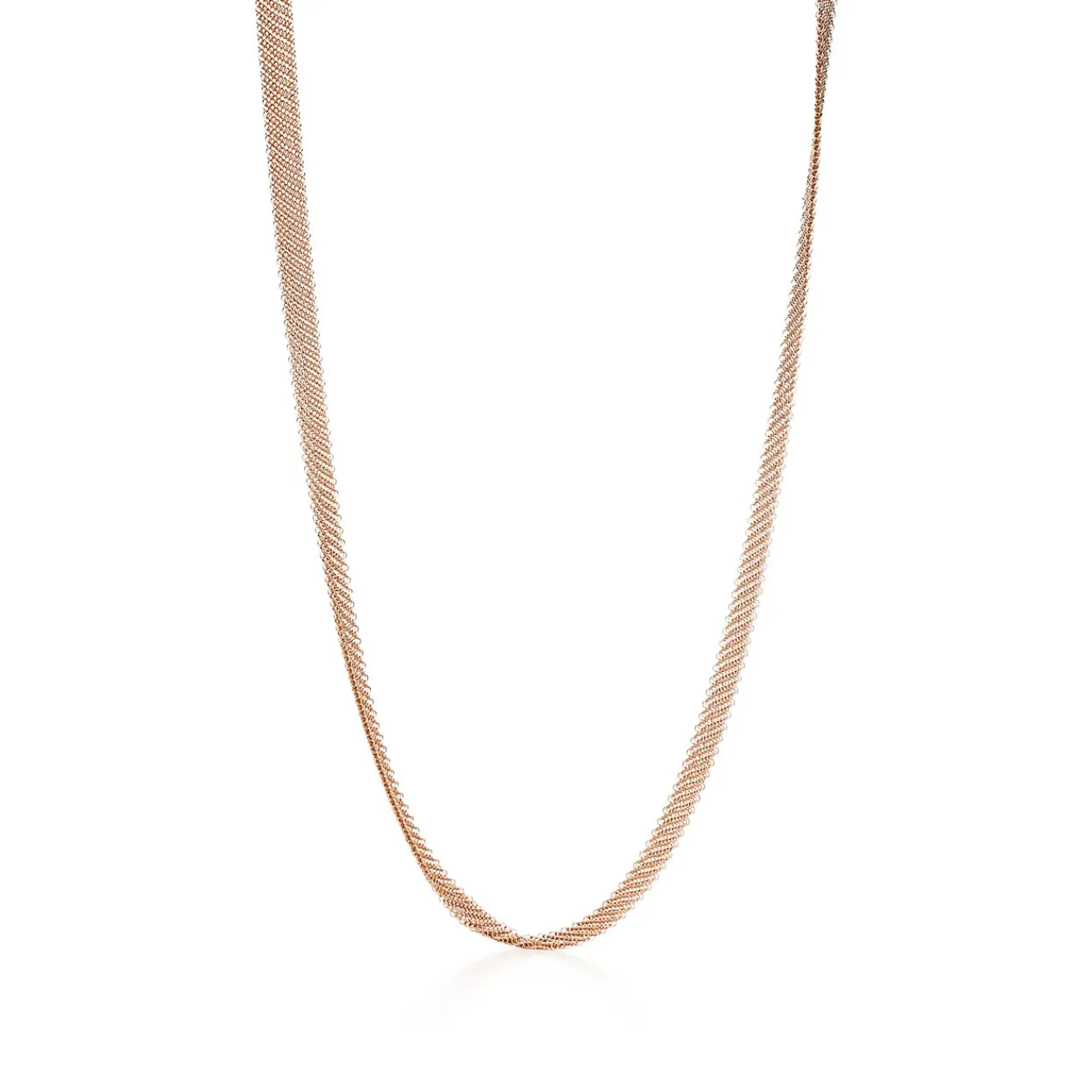 Tiffany & Co. Elsa Peretti® Mesh necklace in 18k rose gold. | ^ Necklaces & Pendants|Rose Gold Jewelry