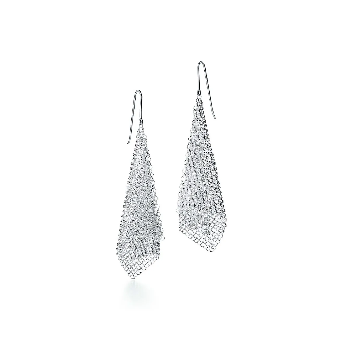 Tiffany & Co. Elsa Peretti® Mesh scarf earrings in sterling silver, small. | ^ Earrings|Bold Silver Jewelry
