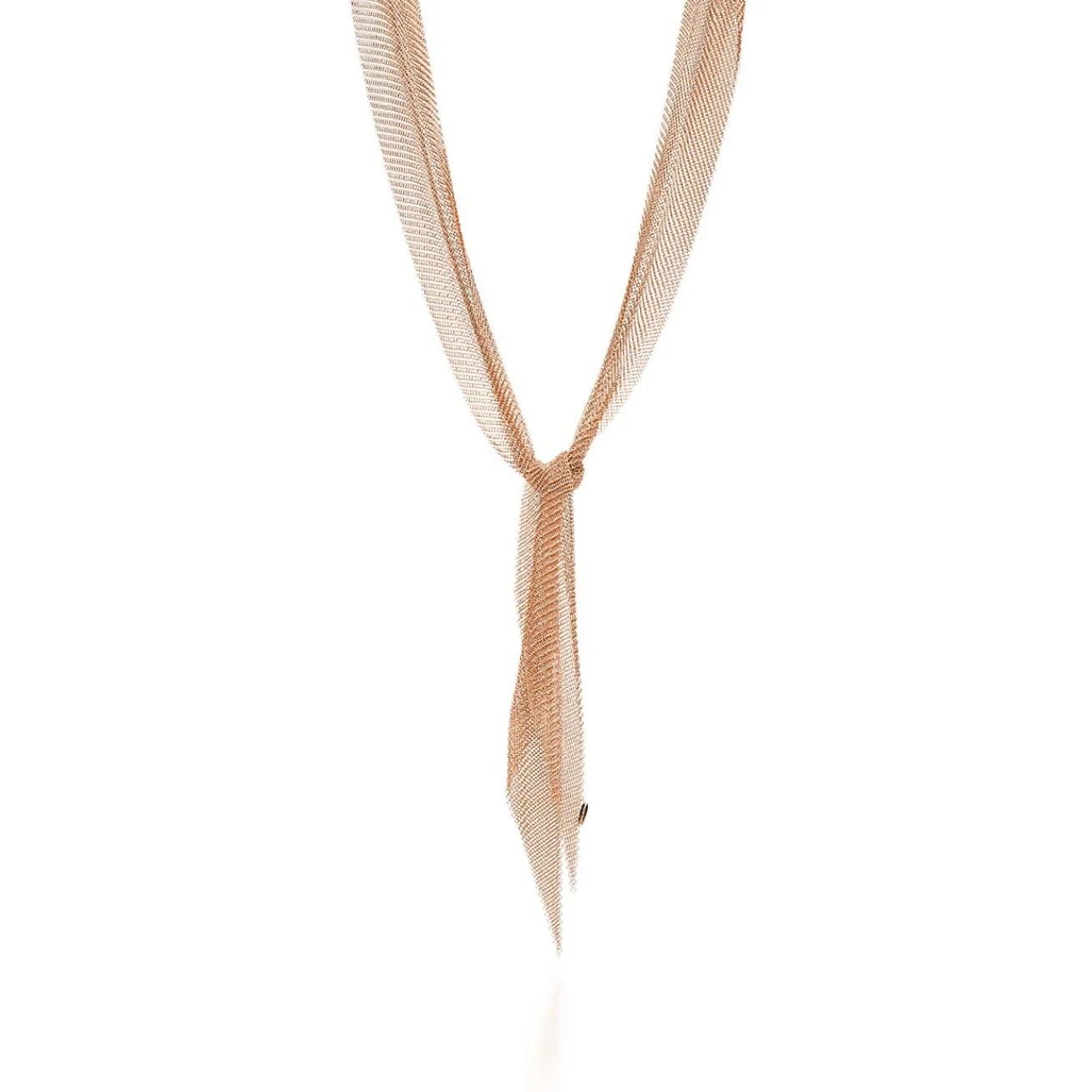 Tiffany & Co. Elsa Peretti® Mesh scarf necklace in 18k rose gold, small. | ^ Necklaces & Pendants|Rose Gold Jewelry
