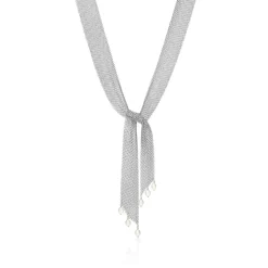 Tiffany & Co. Elsa Peretti® Mesh tie necklace in sterling silver with freshwater pearls. | ^ Necklaces & Pendants|Sterling Silver Jewelry
