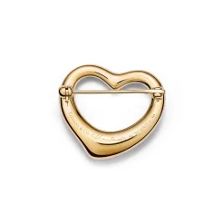 Tiffany & Co. Elsa Peretti® Open Heart Brooch in Yellow Gold with Pavé Diamonds | ^ Brooches|Gold Jewelry