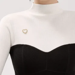 Tiffany & Co. Elsa Peretti® Open Heart Brooch in Yellow Gold with Pavé Diamonds | ^ Brooches|Gold Jewelry