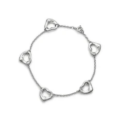 Tiffany & Co. Elsa Peretti® Open Heart bracelet in sterling silver, medium. | ^ Bracelets|Sterling Silver Jewelry