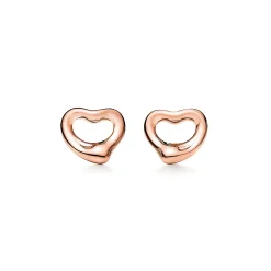Tiffany & Co. Elsa Peretti® Open Heart earrings in 18k rose gold. More sizes available. | ^ Earrings|Rose Gold Jewelry