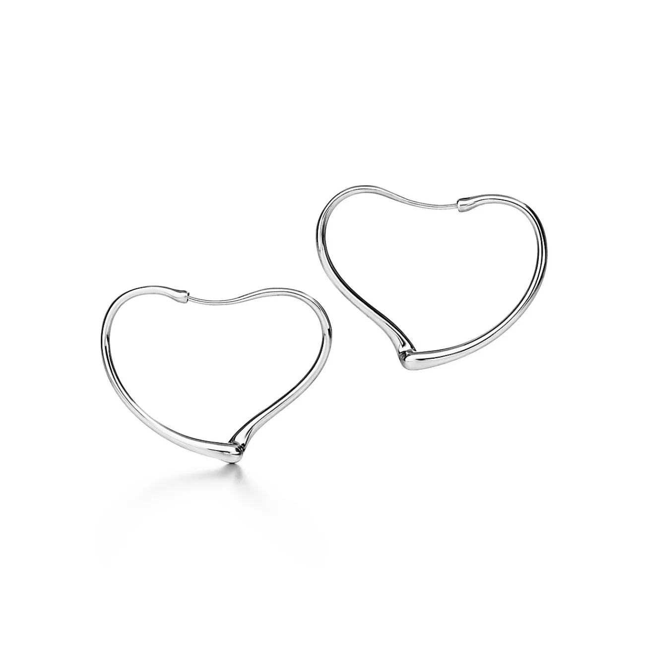 Tiffany & Co. Elsa Peretti® Open Heart hoop earrings in sterling silver. More sizes available. | ^ Earrings|Bold Silver Jewelry