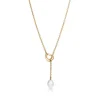 Tiffany & Co. Elsa Peretti® Open Heart Lariat Necklace in Yellow Gold with Pearls, 7.5-8 mm | ^ Necklaces & Pendants|Gold Jewelry