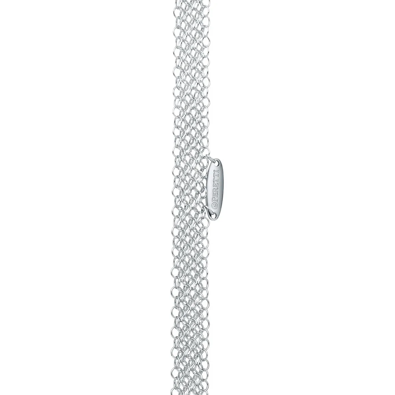 Tiffany & Co. Elsa Peretti® Open Heart pendant in sterling silver on a 30" mesh chain. | ^ Necklaces & Pendants|Bold Silver Jewelry