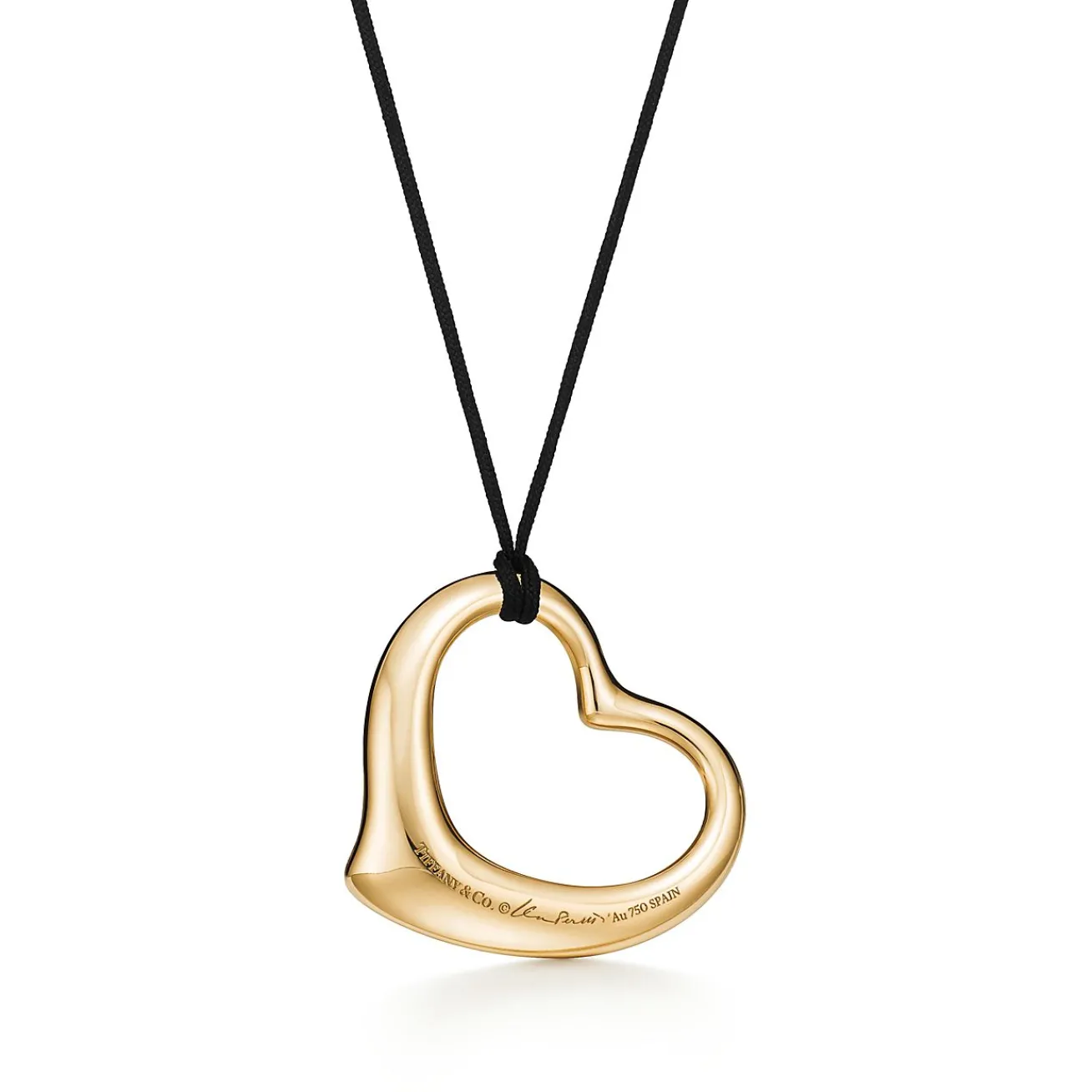 Tiffany & Co. Elsa Peretti® Open Heart pendant in 18k gold. | ^ Necklaces & Pendants|Gold Jewelry