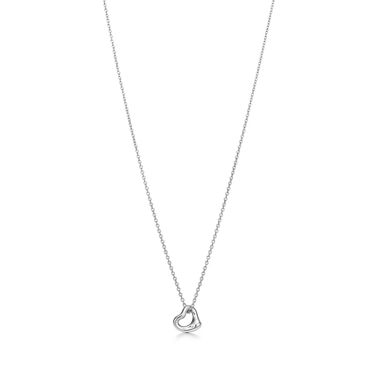 Tiffany & Co. Elsa Peretti® Open Heart Pendant in Sterling Silver, 7 mm | ^ Necklaces & Pendants|Sterling Silver Jewelry