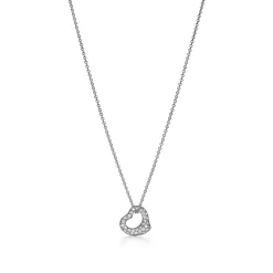 Tiffany & Co. Elsa Peretti® Open Heart Pendant in Platinum with Diamonds | ^ Necklaces & Pendants|New Jewelry