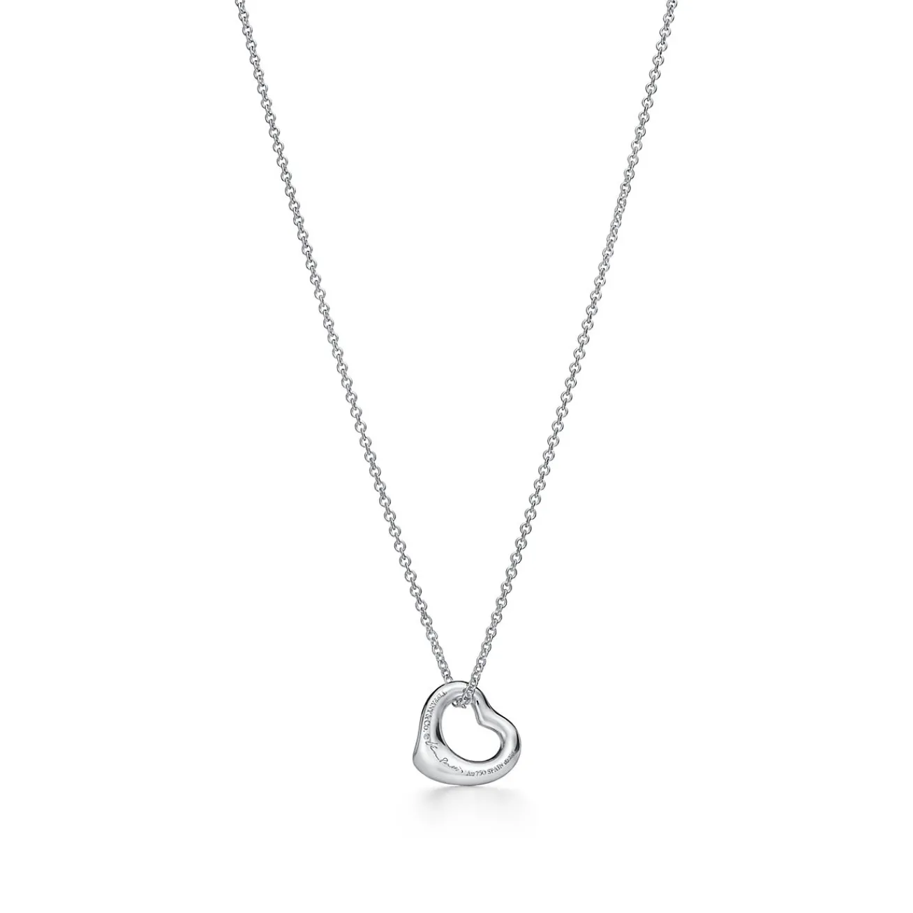 Tiffany & Co. Elsa Peretti® Open Heart Pendant in Platinum with Diamonds | ^ Necklaces & Pendants|New Jewelry