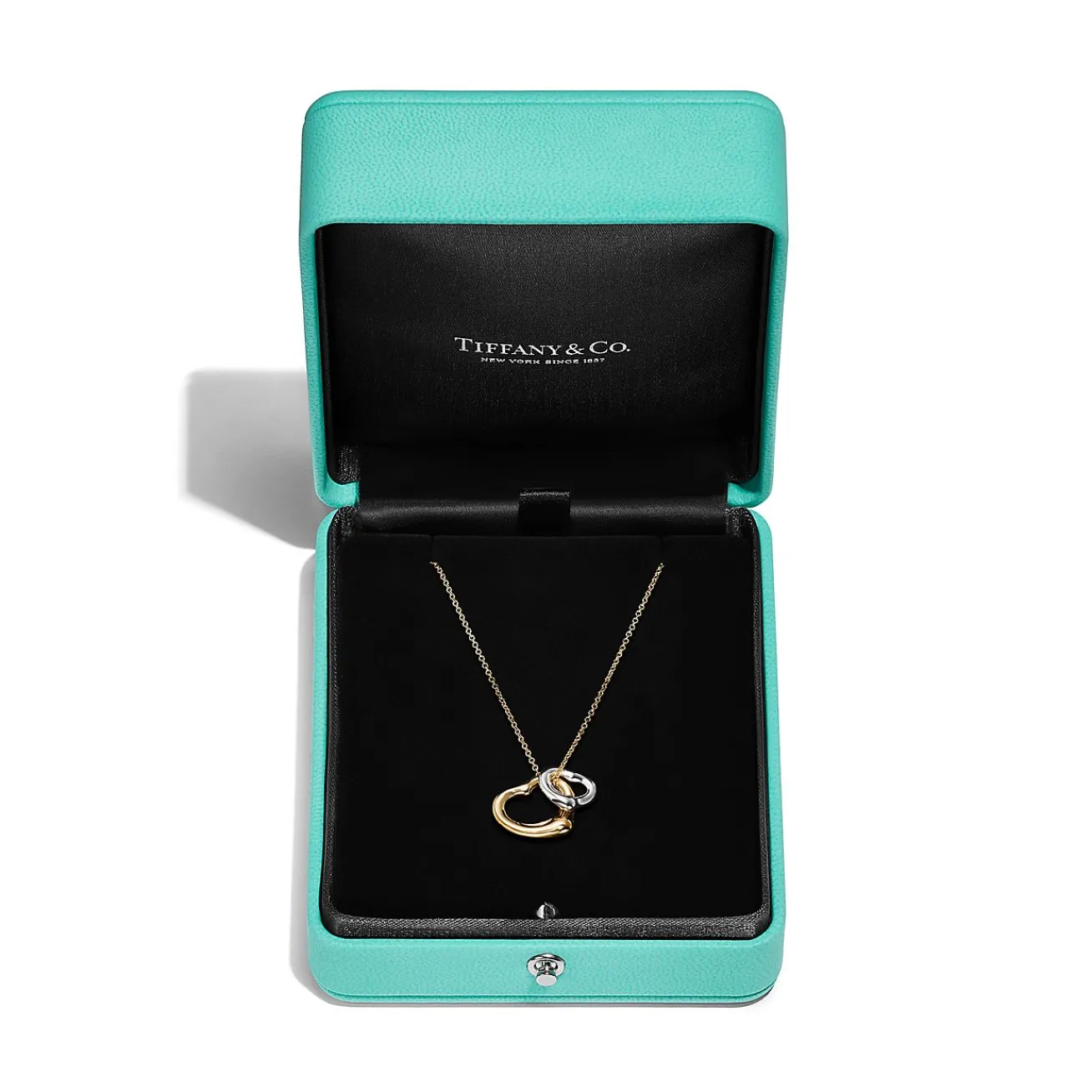 Tiffany & Co. Elsa Peretti® Open Heart Pendant in Yellow Gold and Sterling Silver | ^ Necklaces & Pendants|Gifts for Her
