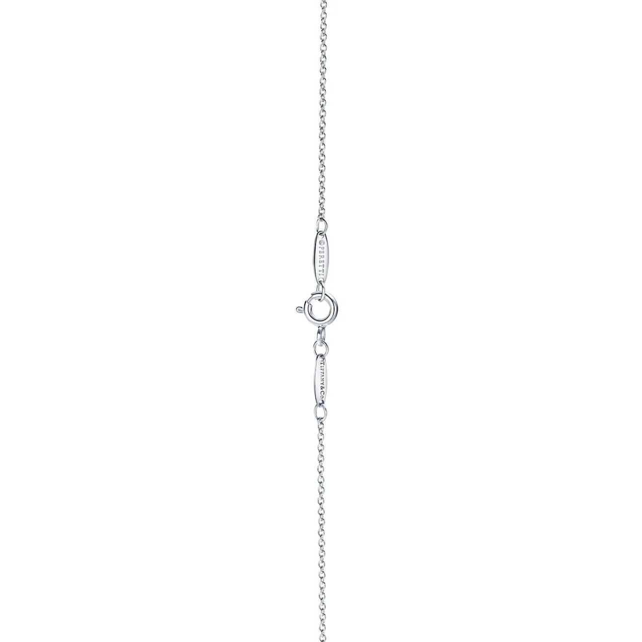 Tiffany & Co. Elsa Peretti® Open Heart pendant in sterling silver with a pink sapphire. | ^ Necklaces & Pendants|Sterling Silver Jewelry