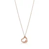 Tiffany & Co. Elsa Peretti® Open Heart pendant in 18k rose gold with diamonds. | ^ Necklaces & Pendants|Rose Gold Jewelry