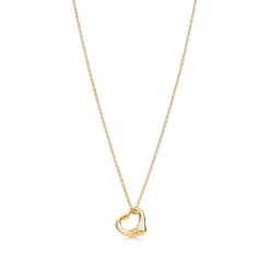 Tiffany & Co. Elsa Peretti® Open Heart Pendant in Yellow Gold, 11 mm | ^ Necklaces & Pendants