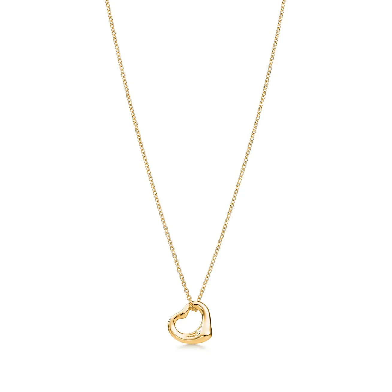 Tiffany & Co. Elsa Peretti® Open Heart Pendant in Yellow Gold, 11 mm | ^ Necklaces & Pendants