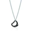 Tiffany & Co. Elsa Peretti® Open Heart pendant of black jade and sterling silver. | ^ Necklaces & Pendants|Sterling Silver Jewelry