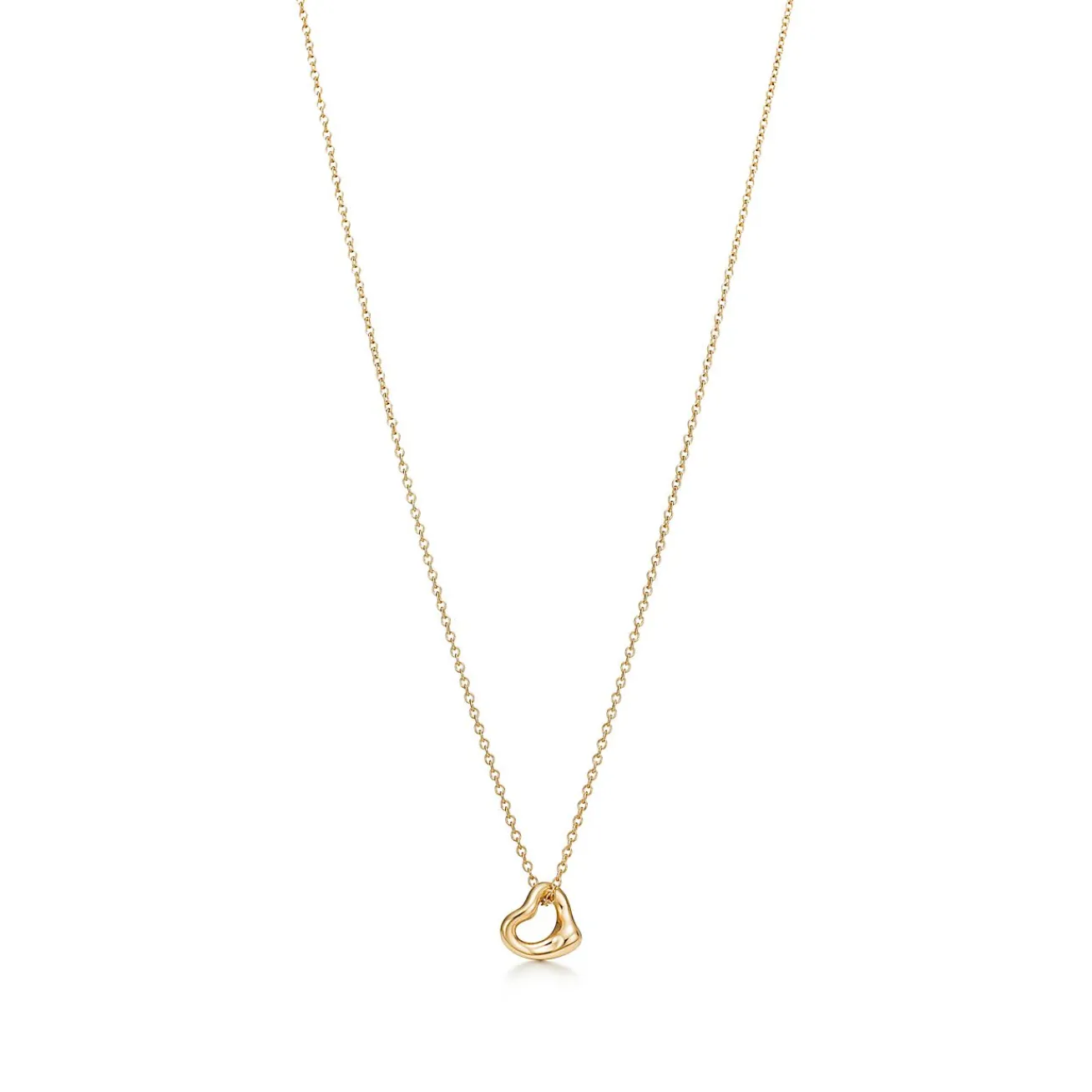 Tiffany & Co. Elsa Peretti® Open Heart Pendant in Yellow Gold, 7 mm | ^ Necklaces & Pendants|Gifts for Her