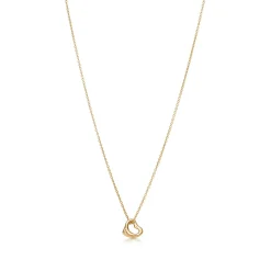 Tiffany & Co. Elsa Peretti® Open Heart Pendant in Yellow Gold, 7 mm | ^ Necklaces & Pendants|Gifts for Her