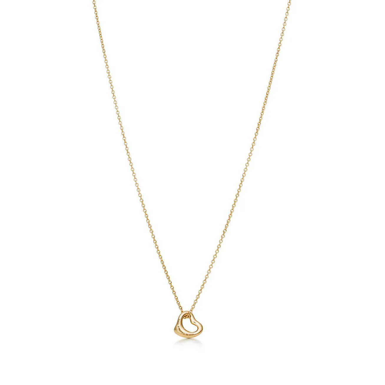 Tiffany & Co. Elsa Peretti® Open Heart Pendant in Yellow Gold, 7 mm | ^ Necklaces & Pendants|Gifts for Her