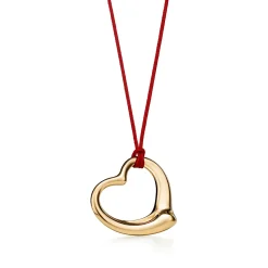 Tiffany & Co. Elsa Peretti® Open Heart Pendant in Yellow Gold, 36 mm | ^ Necklaces & Pendants|Gold Jewelry