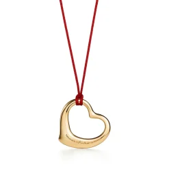 Tiffany & Co. Elsa Peretti® Open Heart Pendant in Yellow Gold, 36 mm | ^ Necklaces & Pendants|Gold Jewelry
