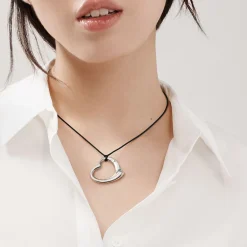 Tiffany & Co. Elsa Peretti® Open Heart pendant in sterling silver on a 16